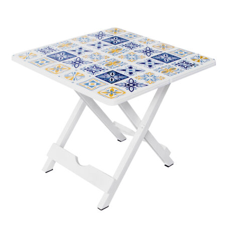 table pliable carre motif
