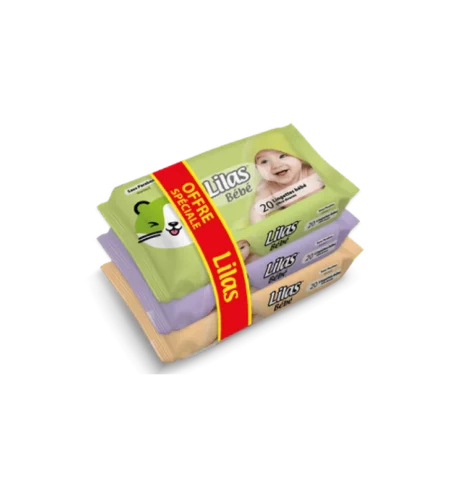 LOT DE 3 Lingettes bébé pm
