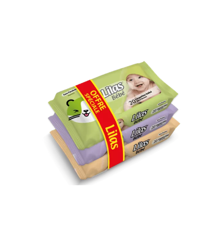 LOT DE 3 Lingettes bébé pm